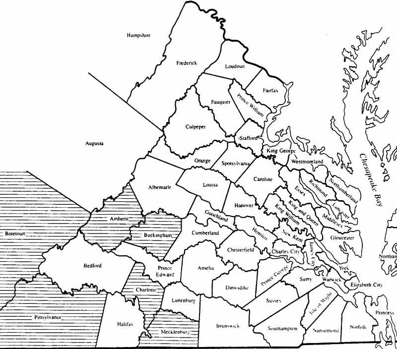 Map of Virginia  1761 - 1779